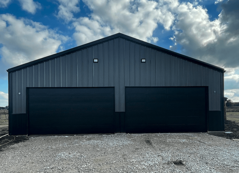 black garage doors